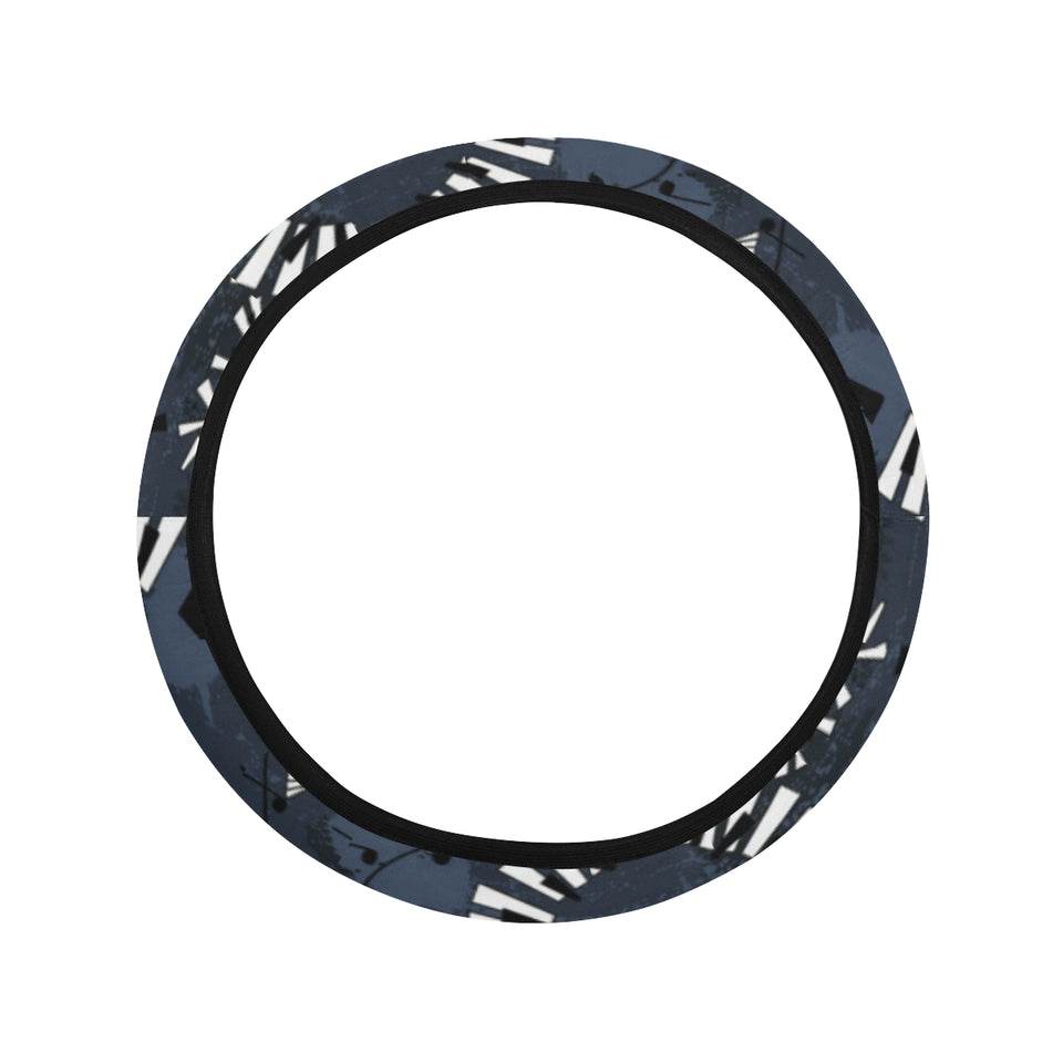 Piano Pattern Print Design 02 Car Steering Wheel Cover
