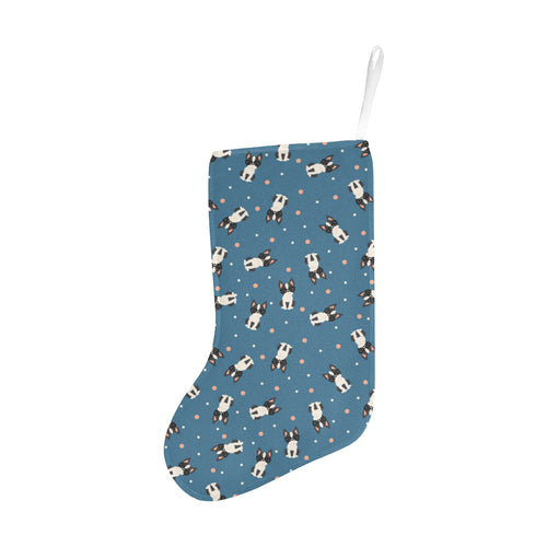 Cute boston terrier dog spattern Christmas Stocking