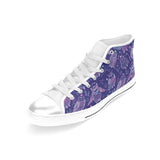 Cute owls pattern boho style ornament Women's High Top Canvas Shoes White