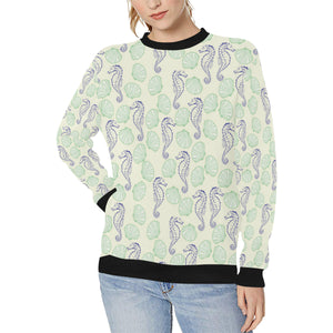 Seahorse shell pattern Women's Crew Neck Sweatshirt