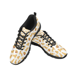 Golden Retriever Pattern Print Design 05 Men's Breathable Sneakers ( Model 055)