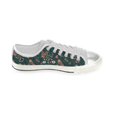 Snake forest pattern Women's Low Top Canvas Shoes White