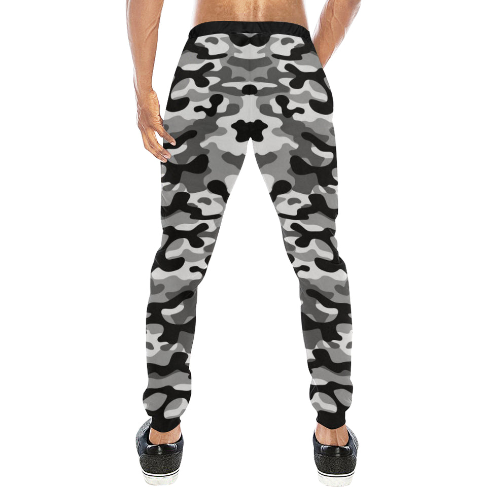 Black white camouflage pattern Unisex Casual Sweatpants