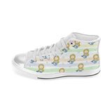 Cute hand drawn mermaid Women's High Top Canvas Shoes White