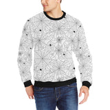 Spider web cobweb pattern white background Men's Crew Neck Sweatshirt