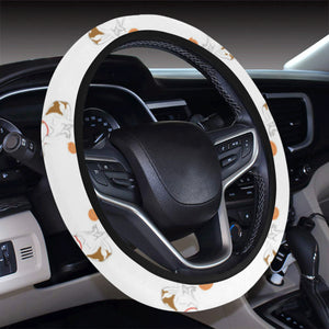 Jack Russel Pattern Print Design 05 Car Steering Wheel Cover