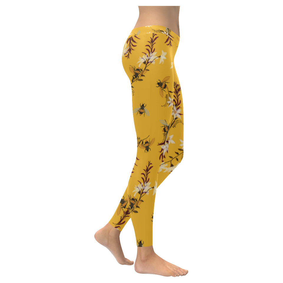 Bee flower pattern Women's Legging Fulfilled In US