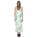 French bulldog hawaii blackground V-Neck Open Fork Long Dress