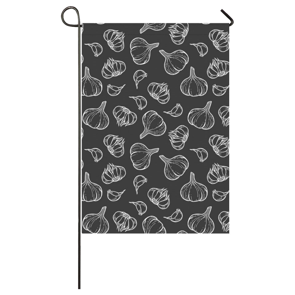 Garlic pattern black background House Flag Garden Flag