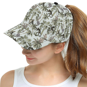 Monkey sloth lemur palm trees pattern All Over Print Snapback Cap