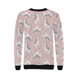 Cute zebra pattern Women's Crew Neck Sweatshirt