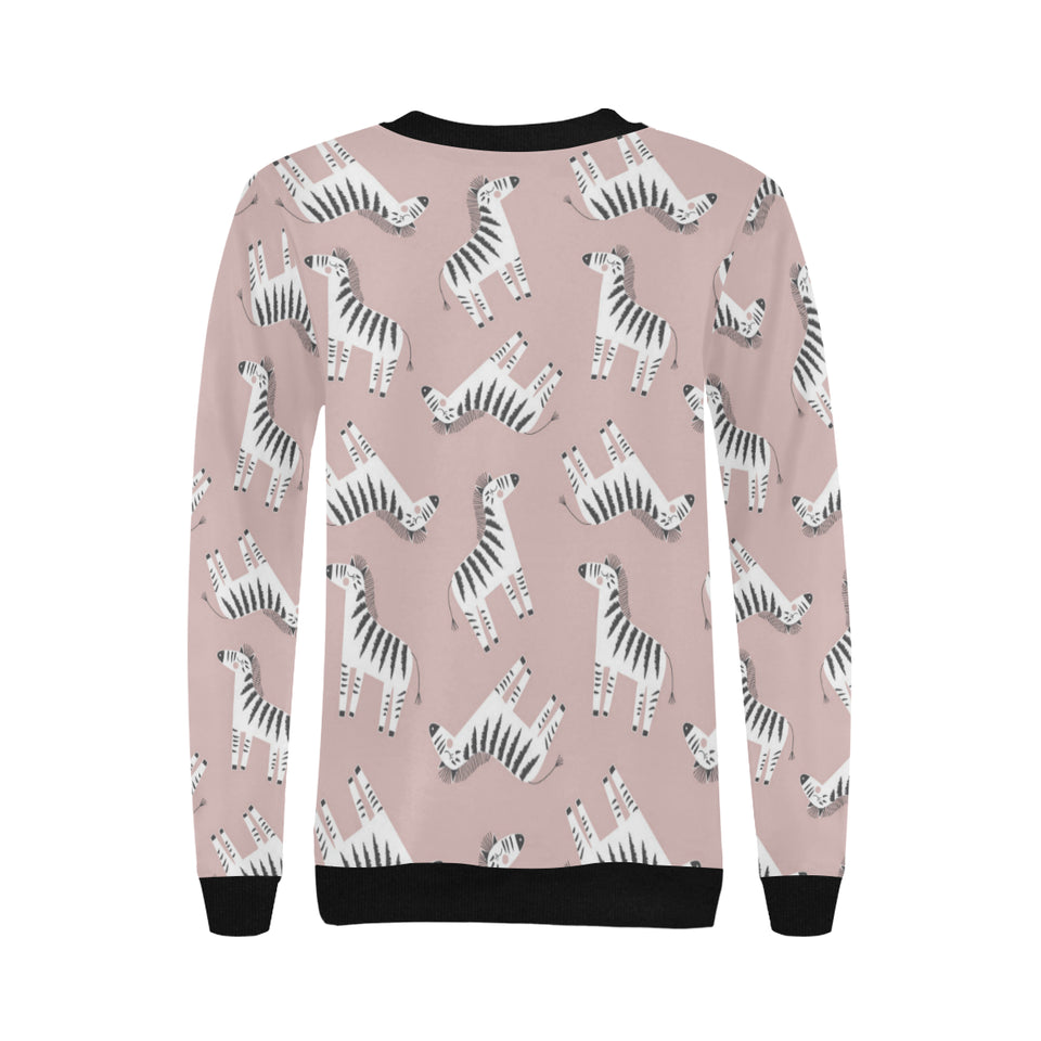 Cute zebra pattern Women's Crew Neck Sweatshirt