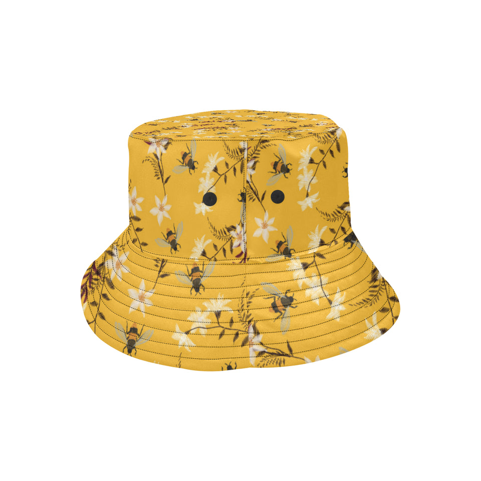 Bee flower pattern Unisex Bucket Hat
