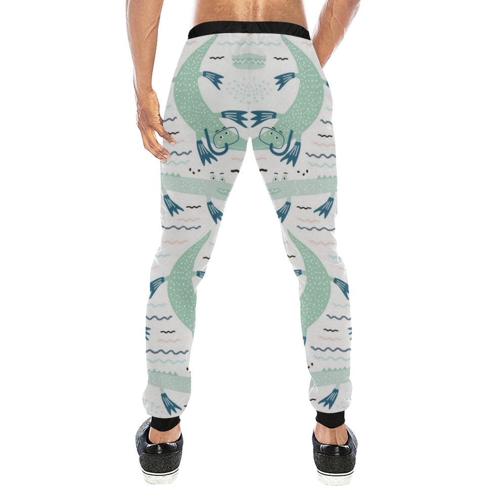 Crocodile diver pattern Unisex Casual Sweatpants