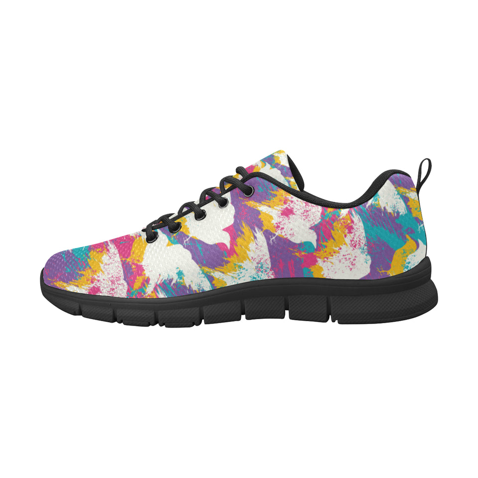 Colorful crow illustration pattern Women's Sneaker Shoes