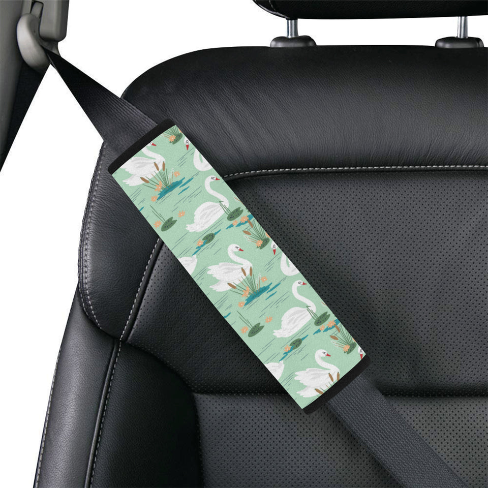 White swan lake pattern Car Seat Belt Cover