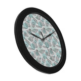 Shell polynesian tribal Elegant Black Wall Clock
