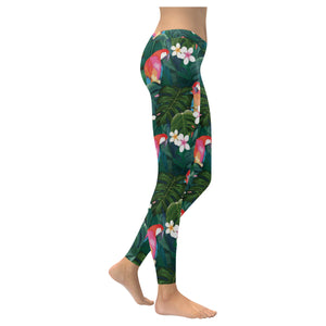 Parrot Palm tree leaves flower hibiscus pattern Women's Legging Fulfilled In US