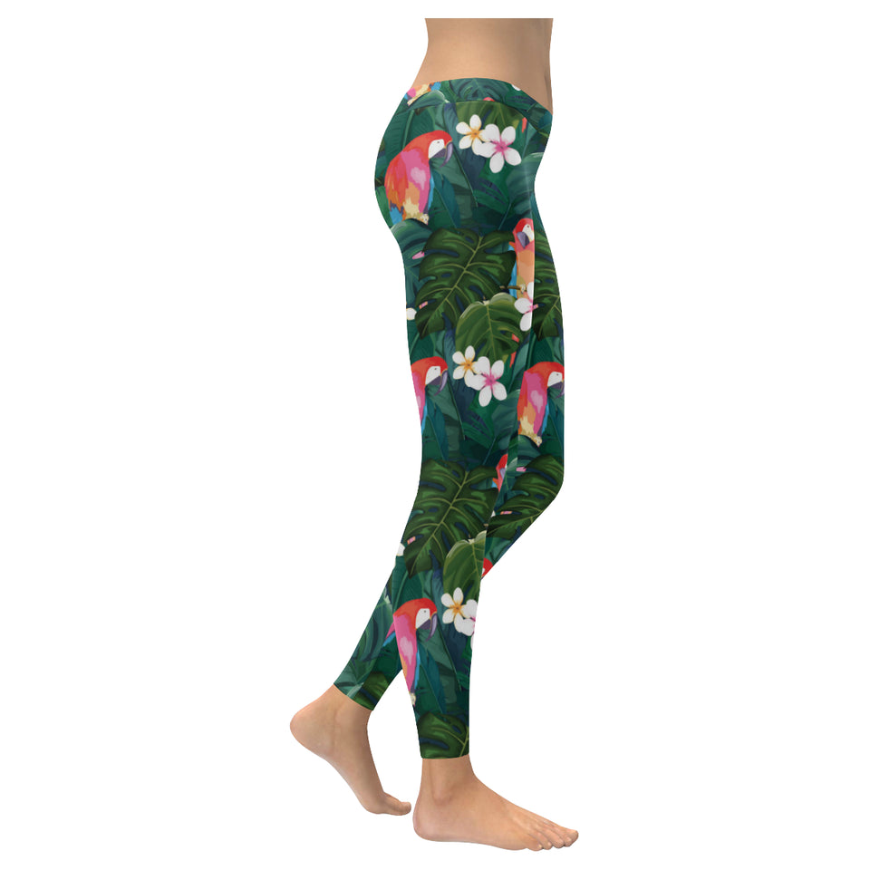 Parrot Palm tree leaves flower hibiscus pattern Women's Legging Fulfilled In US