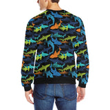 Colorful shark Men's Crew Neck Sweatshirt