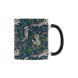 Raccoon tropical leaves pattern Morphing Mug Heat Changing Mug