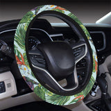 Hummingbird Pattern Print Design 05 Car Steering Wheel Cover