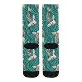 Koi Fish Carp Fish lotus pattern Crew Socks