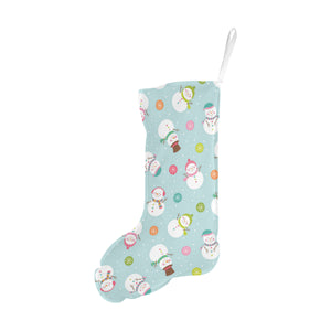 Cute snowman snowflake pattern Christmas Stocking