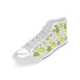 Durian pattern background Men's High Top Canvas Shoes White
