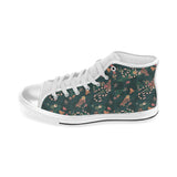 Snake forest pattern Women's High Top Canvas Shoes White