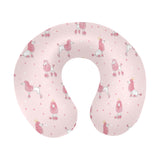 Poodle dog pink color theme U-Shaped Travel Neck Pillow