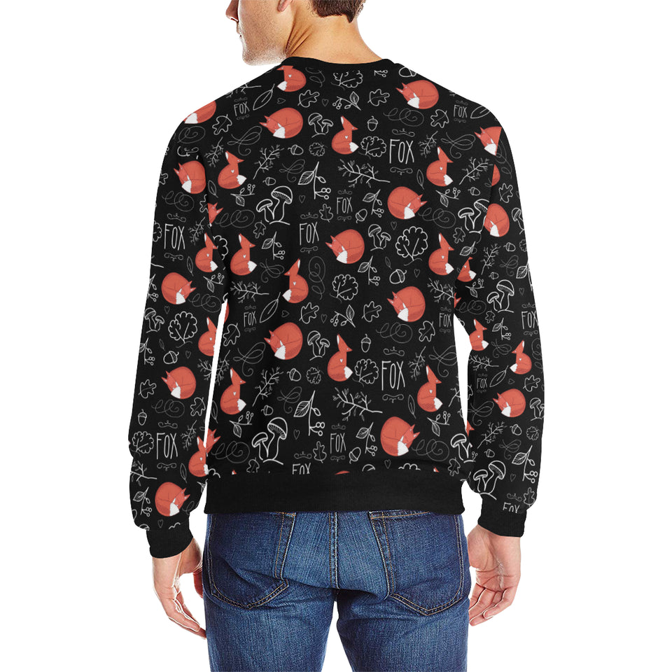 fox sleeping fox pattern Men's Crew Neck Sweatshirt