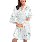 Cute goat design pattern Women's Short Kimono Robe