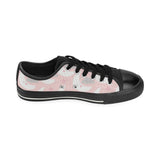 Cute moon cloud star pattern pink dot background Men's Low Top Canvas Shoes Black