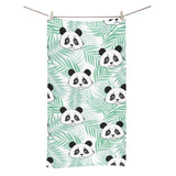 Panda pattern tropical leaves background Bath Towel