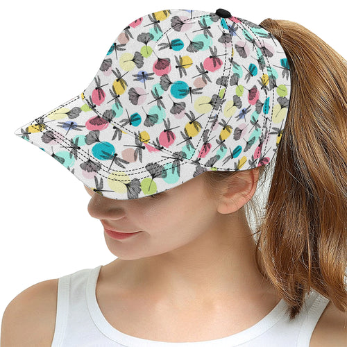 Dragonflies ginkgo leaves pattern All Over Print Snapback Cap