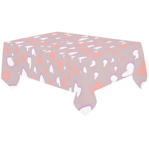 coral white heart pattern Tablecloth