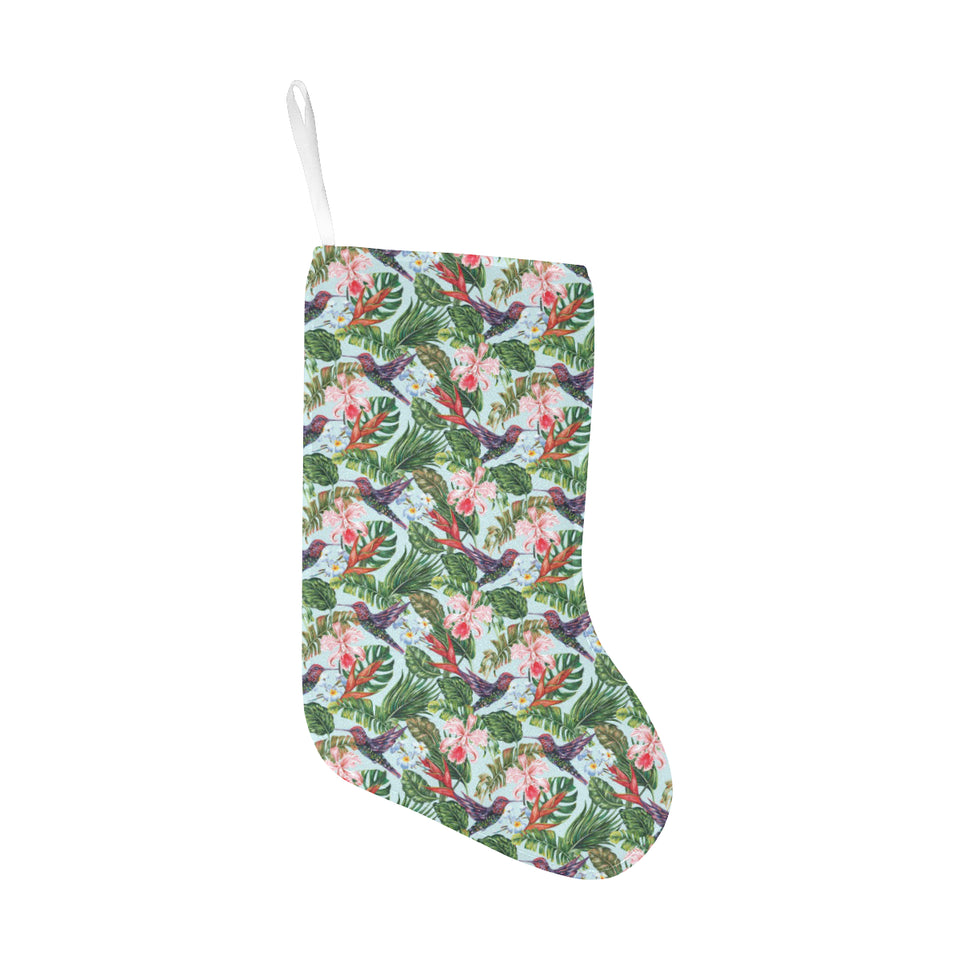 Hummingbird Pattern Print Design 05 Christmas Stocking