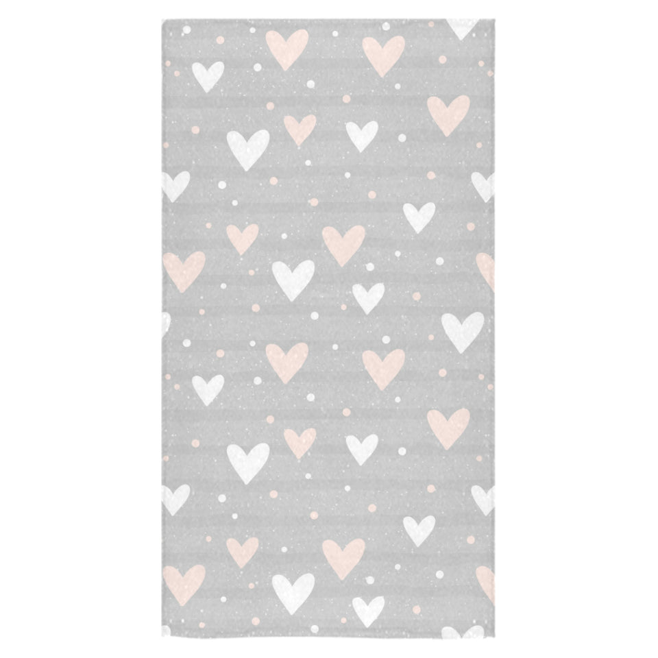 Heart pattern gray background Bath Towel