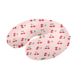 cherry pattern pink background U-Shaped Travel Neck Pillow