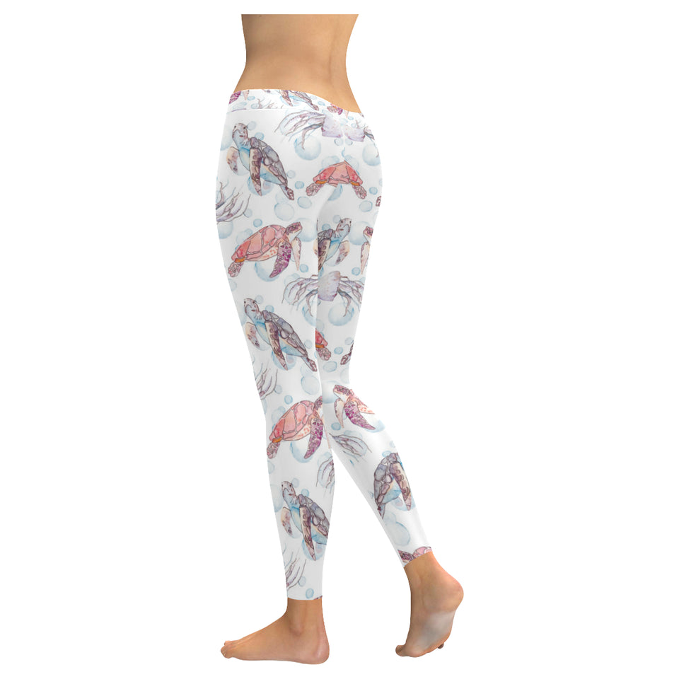 Watercolor sea turtle jellyfish pattern Women's Legging Fulfilled In US