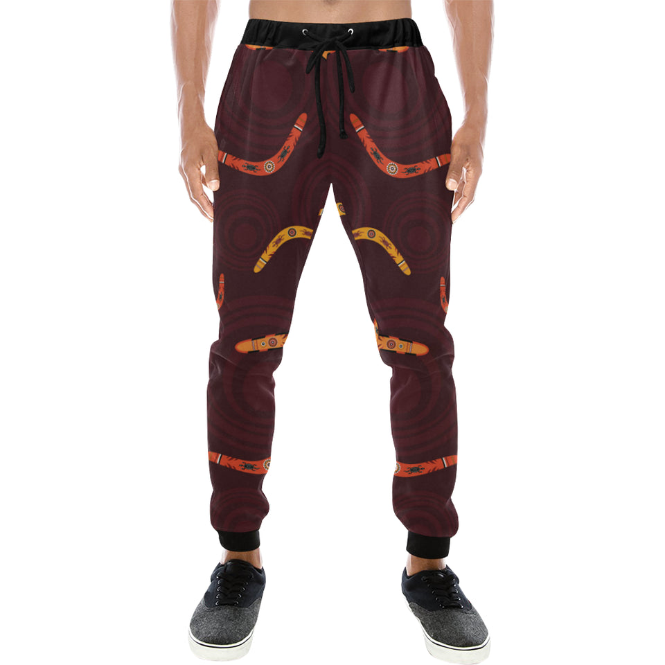 Boomerang Australian aboriginal ornament circle bl Unisex Casual Sweatpants