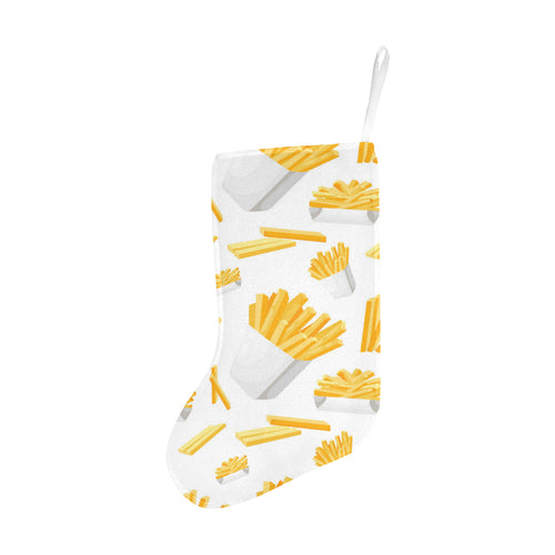 French fries white paper box pattern Christmas Stocking