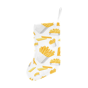 French fries white paper box pattern Christmas Stocking