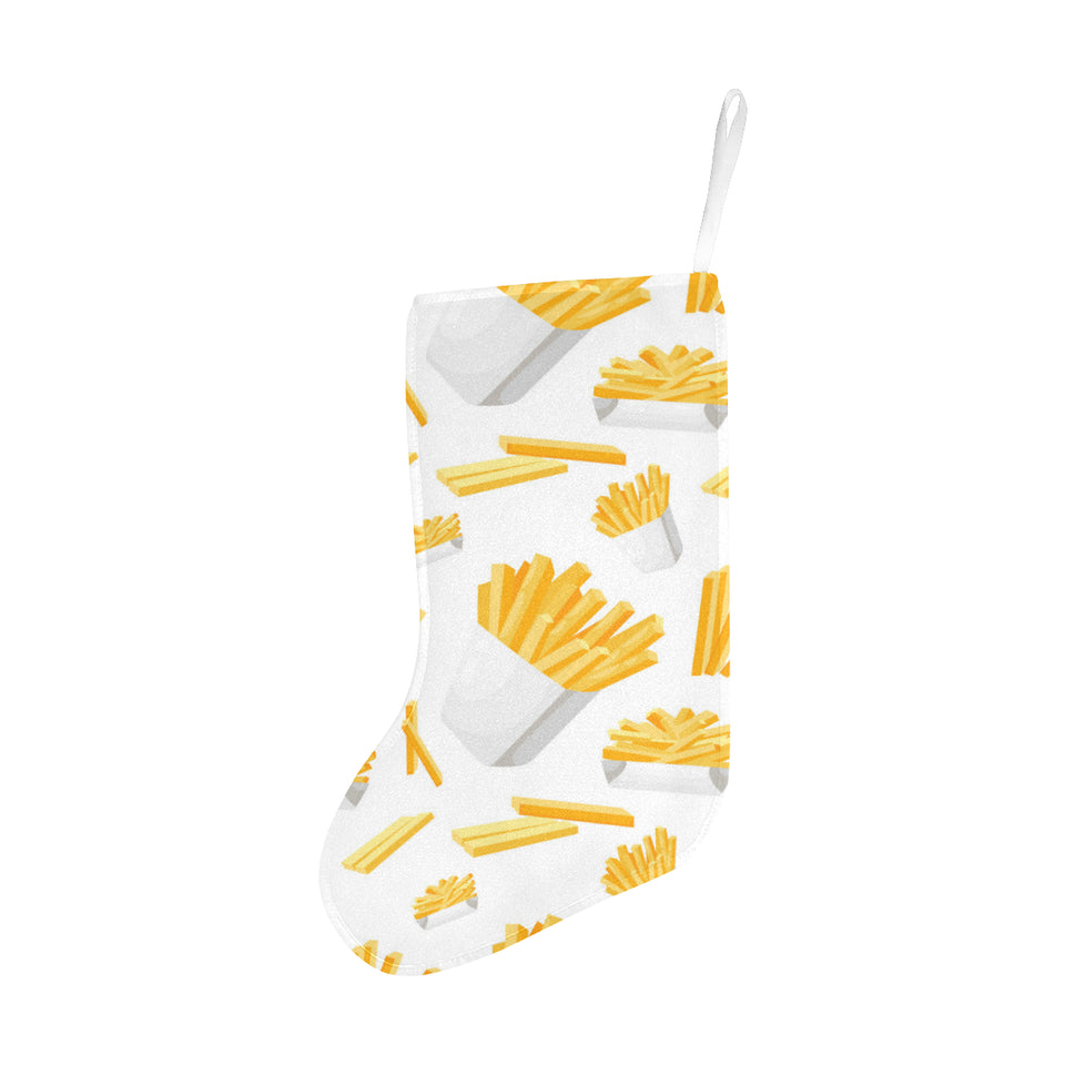 French fries white paper box pattern Christmas Stocking