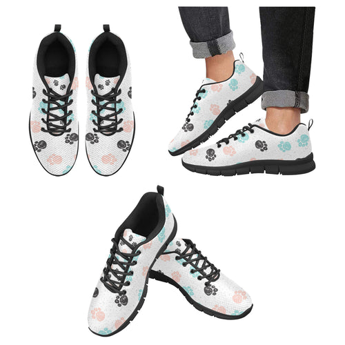 Dog Paws Pattern Print Design 04 Men's Breathable Sneakers ( Model 055)