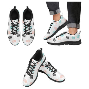 Dog Paws Pattern Print Design 04 Men's Breathable Sneakers ( Model 055)