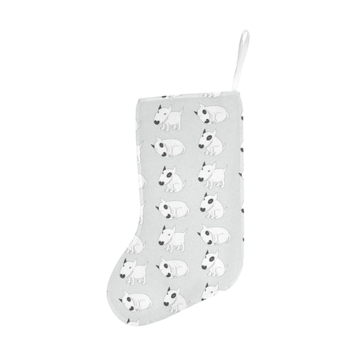 Bull Terrier Pattern Print Design 01 Christmas Stocking