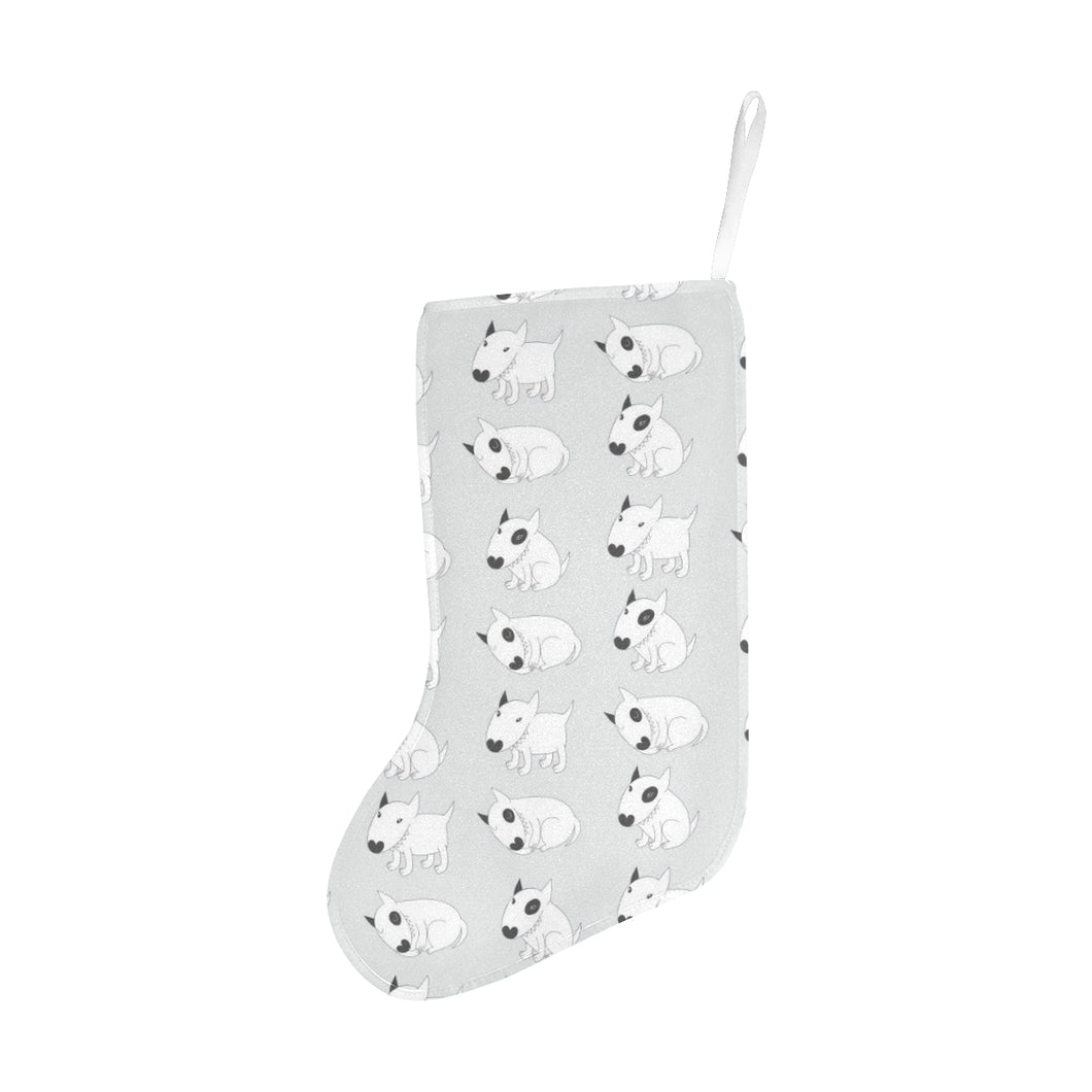 Bull Terrier Pattern Print Design 01 Christmas Stocking