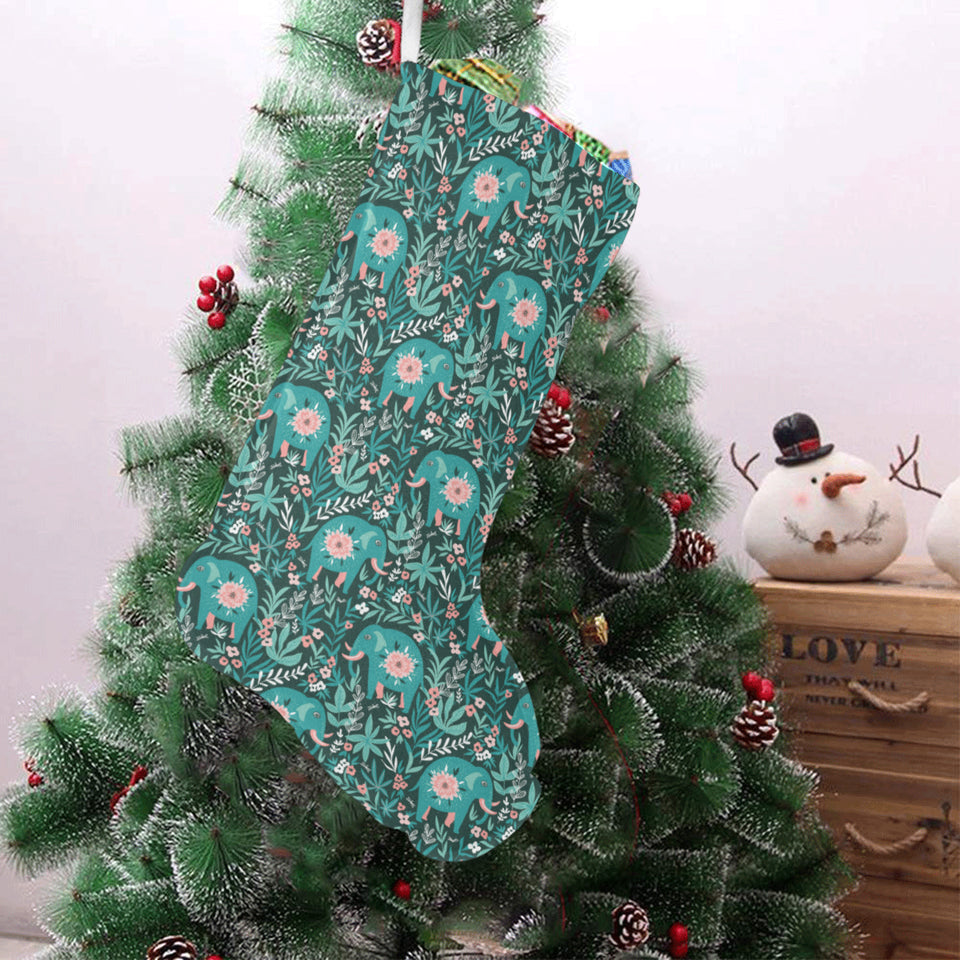Elephants jungle pattern Christmas Stocking
